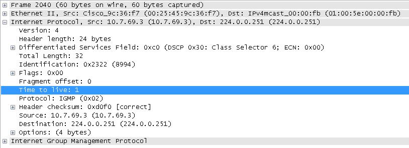 Wireshark capture of Bonjour multicast DNS traffic